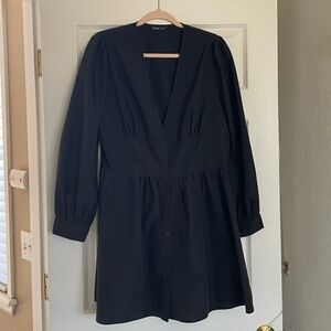 SHEIN Corset Waist Black Dress